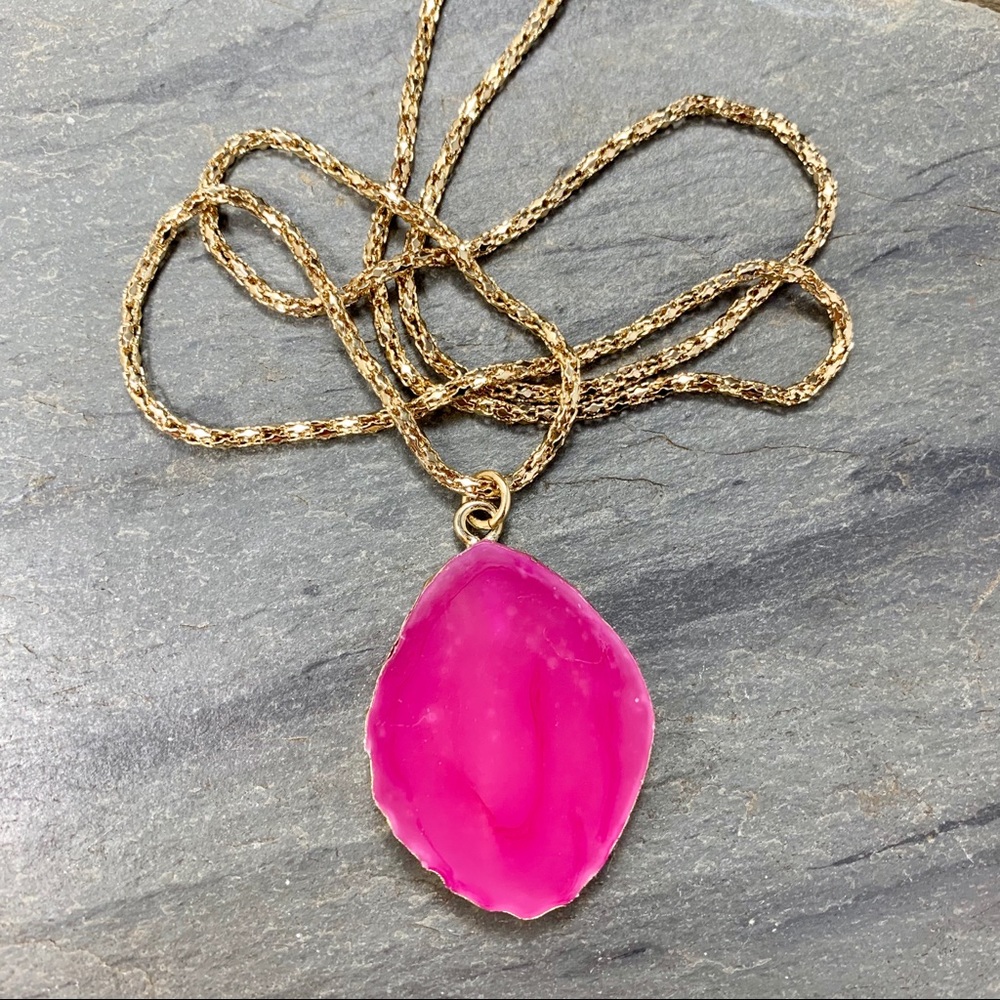 Allen Schwartz/ Necklace/Agate/Pink/ F4-6